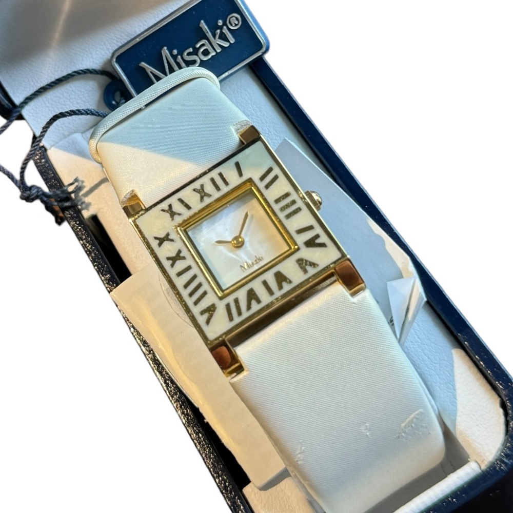MISAKI with box Barletta watch white leather band